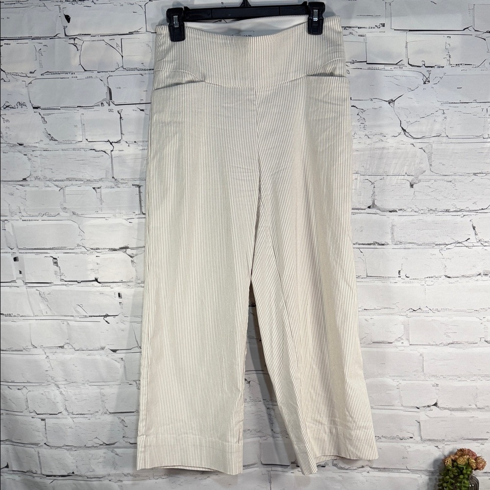 S.C. &‎ CO 360° Tummy Control Capris. Cream with tan pinstripes. So flattering